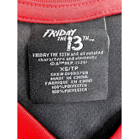 Friday The 13th Size XS Mens Long Sleeve Black Hockey Jersey Jason Voorhees - Picture 5 of 9